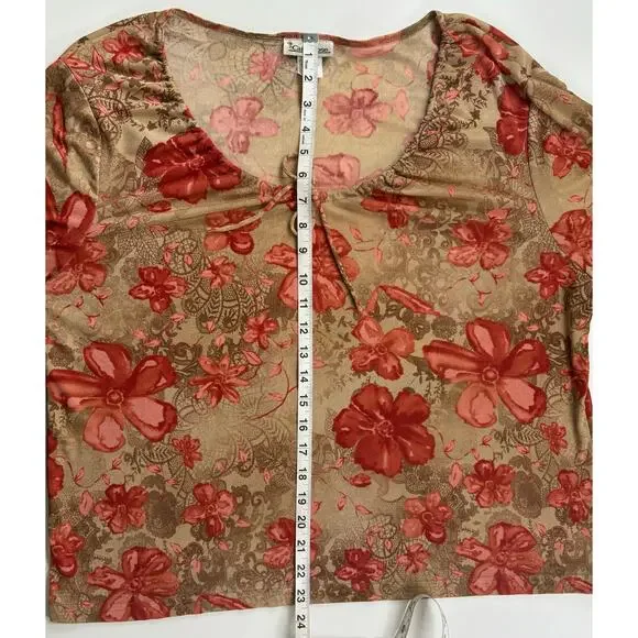 Vintage Carol Rose Floral Y2K Top Size 1X - Picture 10 of 10